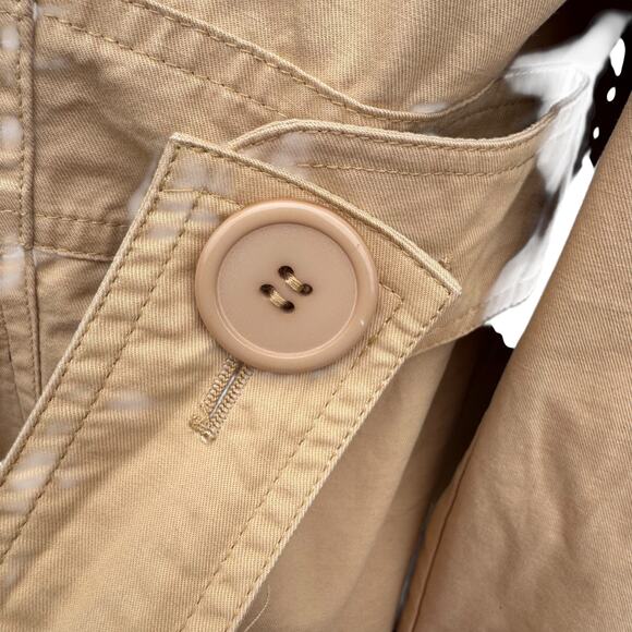 Chadwicks 16 Tan Trench Coat Double Breasted Puffer Sleeve TieBelt Cotton Jacket - Picture 6 of 12